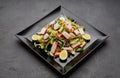 Crab stick salad with fresh vegetable and eggs Royalty Free Stock Photo