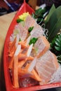 Crab stick and salmon sushi Royalty Free Stock Photo