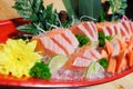 Crab stick and salmon sushi Royalty Free Stock Photo