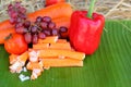 Crab sticks with fruits and vegetables Royalty Free Stock Photo