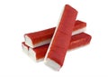 Crab sticks on white background