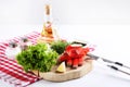Crab sticks with lettuce and dill Royalty Free Stock Photo