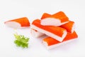 Crab sticks with lettuce Royalty Free Stock Photo