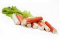 CRAB STICKS and salad Royalty Free Stock Photo