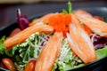 Crab sticks salad vegetables Royalty Free Stock Photo