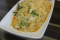 crab stir fry with egg and curry powder, selective focus Royalty Free Stock Photo