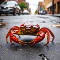 Crab on the Street - 3D Rendered Hyper-Realistic Photograph