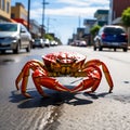 Crab on the Street - 3D Rendered Hyper-Realistic Photograph