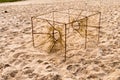 Crab trap on Bijilo Beach Royalty Free Stock Photo