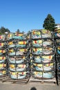 Crab traps and floats in the Yaquina marina Royalty Free Stock Photo
