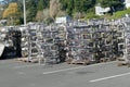 Crab traps and floats in the Yaquina marina Royalty Free Stock Photo