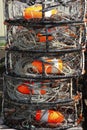 Crab traps stacked, port of Astoria OR.