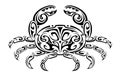 Crab tribal tattoo