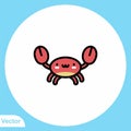 Crab vector icon sign symbol