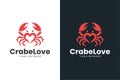 crab love logo combination concept