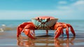 Vibrant Red Crab: A Stunning Photo-realistic Render In Cinema4d