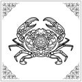 Crab zentangle arts isolated on white background Royalty Free Stock Photo