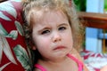 Crabby and Fussy Little Girl on Front Porch