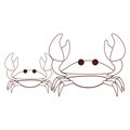 Crabs beach animals cartoon black and white Royalty Free Stock Photo