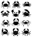 Crabs icons set