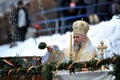 Craciun Cassian Roman archbishop during a major religious holidays Royalty Free Stock Photo