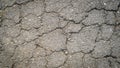 Crack on the asphaltic surface. Natural pattern on textured surface. Ruined of the walkway. Royalty Free Stock Photo