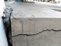 Crack cement concrete in pavement