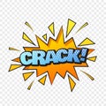 Crack comic style word on the transparent background Royalty Free Stock Photo