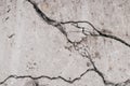 Crack concrete wall. Old dirty cracked wall texture. Gray stone background. Abstract pattern of grunge floor. Messy damage worn of Royalty Free Stock Photo