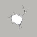 Crack in a concrete wall, vector illustration