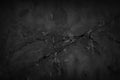 Crack. Cracked concrete wall. Close-up. Black grunge distressed background. Dark grey. Broken. Royalty Free Stock Photo