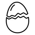 Crack half egg icon, outline style