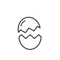 Crack half egg outline icon vector illustration