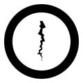 Crack icon black color in circle round