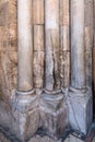 Crack from lightning in a pillar at the entrance to the Holy Sepulchre in the Old City in Jerusalem, Israel Royalty Free Stock Photo