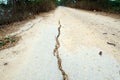 Crack old asphalt road Royalty Free Stock Photo