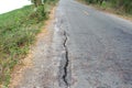 Crack old asphalt road Royalty Free Stock Photo