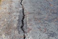 Crack old asphalt road Royalty Free Stock Photo