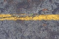 Crack old asphalt road Royalty Free Stock Photo