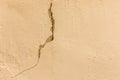 Crack on the old broken concrete retro surface of the cement wall cracked texture damaged background Royalty Free Stock Photo
