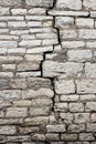 A crack in the old masonry, in the wall. Royalty Free Stock Photo