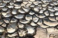 crack paddy field on ground in dry season Royalty Free Stock Photo