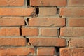 Crack of red brick wall Royalty Free Stock Photo