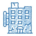 crack on residential building doodle icon hand drawn illustration