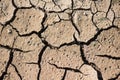 Crack soil on dry season, Global worming effect. Royalty Free Stock Photo