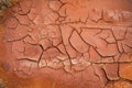 Crack soil ground texture. The natural texture of soil with cracks. Broken clay surface of barren dryland wasteland closeup.