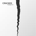 Crack. Surface cracked ground. Split terrain after earthquake. Sketch crack texture. Vector illustration.
