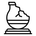 Crack vase icon outline vector. Museum art