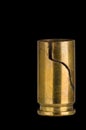 Cracked 9 mm shell casing Royalty Free Stock Photo