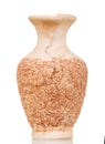 Cracked antique vase isolated on white . Royalty Free Stock Photo
